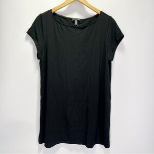 🛍️Eileen Fisher System Viscose Jersey Easy Tunic Cap Short Sleeves Tee Top Basi